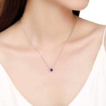 Presentski Birthstone Necklace for Women Sterling Silver 925 Solitaire Pendant Dainty Necklace Birthday Gifts for Women Girls Birthstone Necklaces for Mom - Image 2